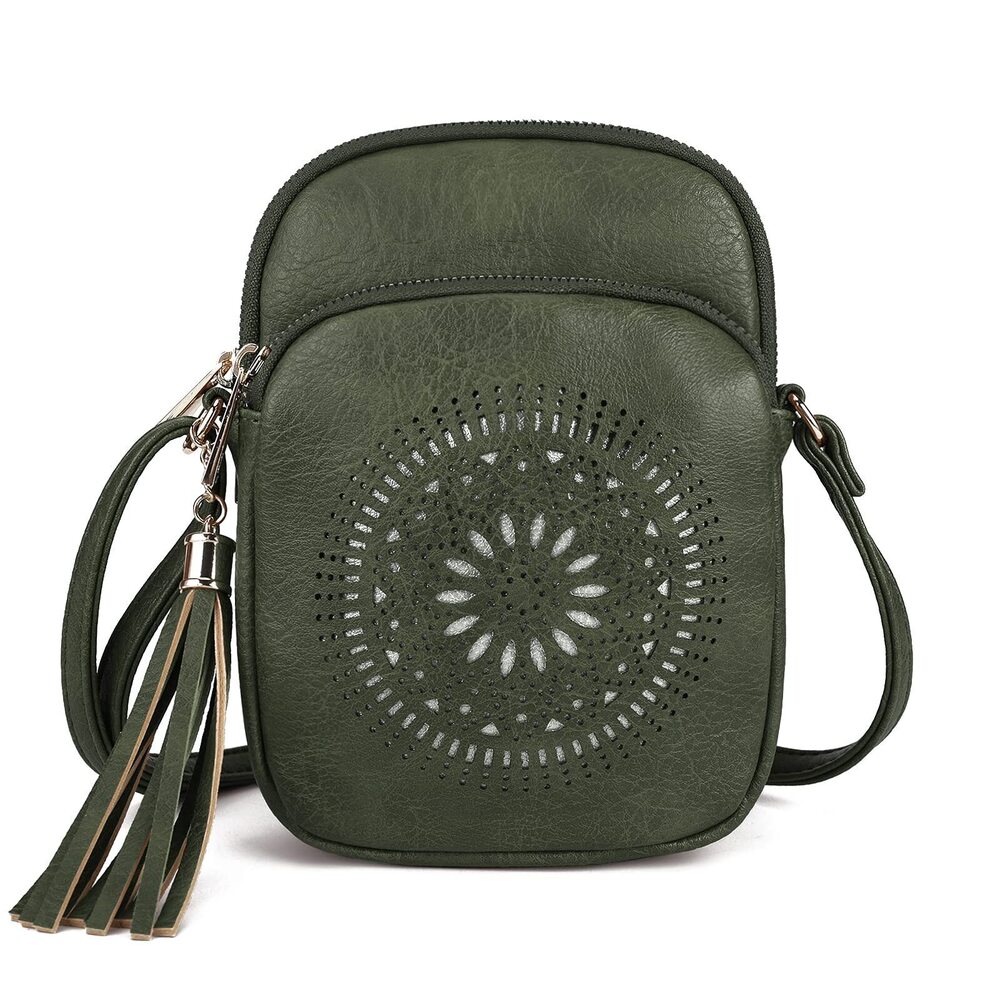 8981 Small Crossbody Bag and Boho Cell Phone Purse ,Faux Leather Shoulder